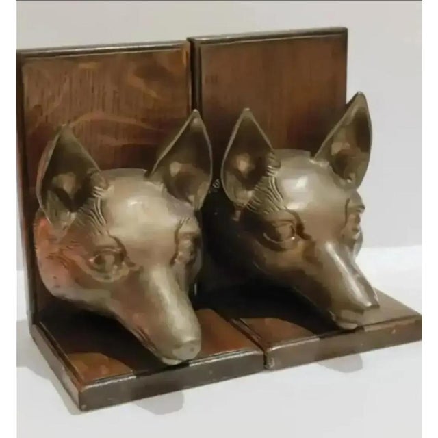For your consideration. . . A fabulous pair of RARE Fox Head bookends, made by SARREID LTD., circa 1970. Each fox head is...