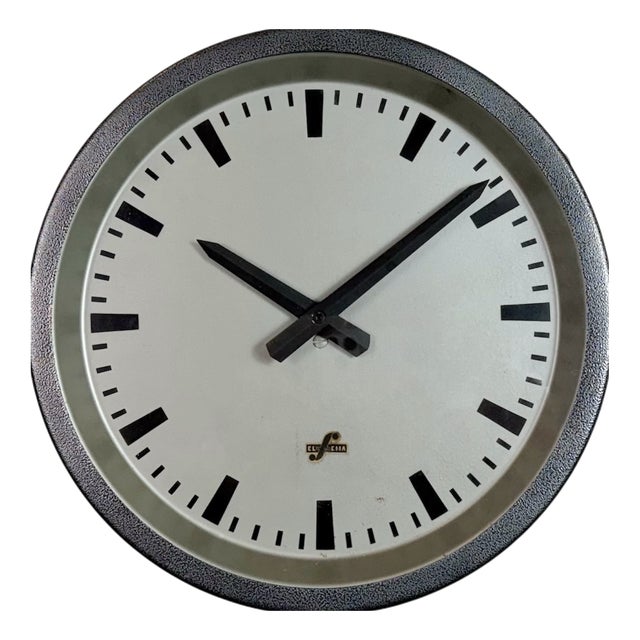 Vintage Industrial Factory Wall Clock from Elfema, 1960s For Sale