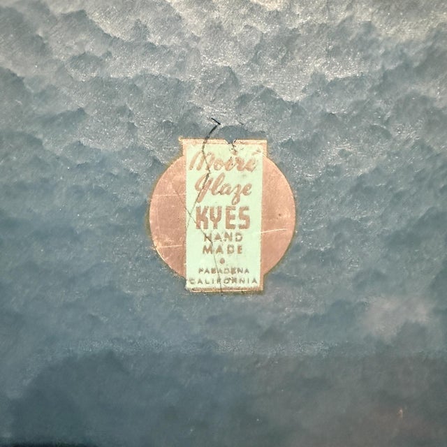 Metal 1950s Moiré Glaze Kyes Blue Enamel Serving Tray Pasadena Ca For Sale - Image 7 of 8