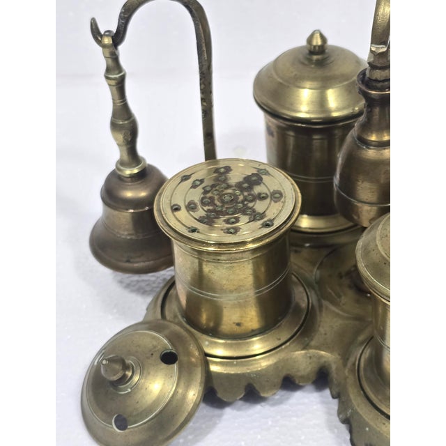French French Louis Philippe Bronze Inkwell and Bell Set Circa 1840 For Sale - Image 3 of 5