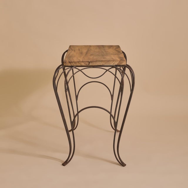 Rustic 1980s French Wrought-Iron Console Table in the Manner of Andre Dubreuil For Sale - Image 3 of 12