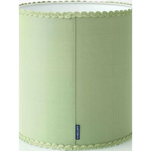 Vintage Royal Delft Blue Ceramic Table Lamps with New Green Silk Lampshades, Set of 2 For Sale - Image 9 of 12