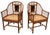 A Handmade Pair of Brighton Pavilion Chairs with Caned Seats & Painted Faux Burnt Bamboo Finished Frame. Each seat...