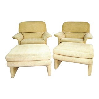 Vladimir Kagan for Prestige Co. Chair & Ottoman Set - Pair For Sale
