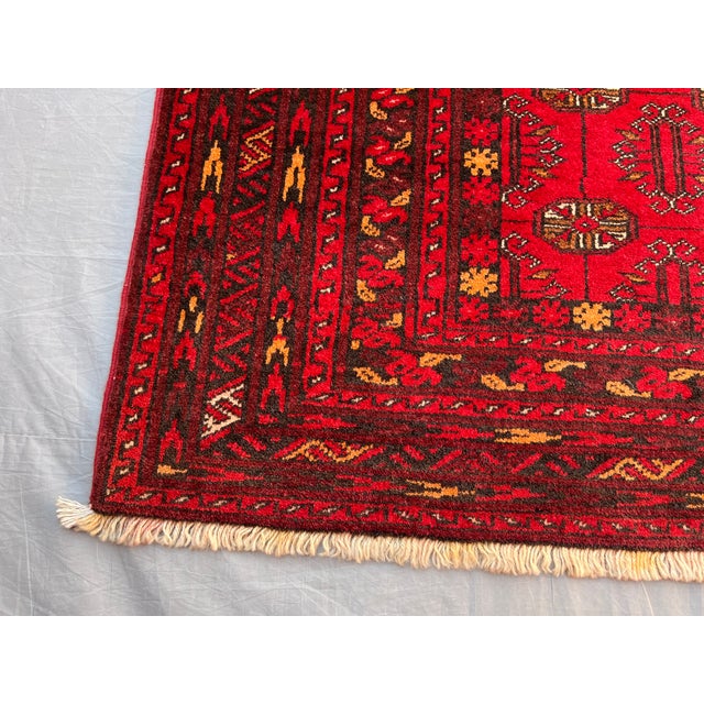 Vintage Afghan Ersari Turkmen Bokhara Gallery Rug - 8'4" X 4'3" For Sale - Image 9 of 13