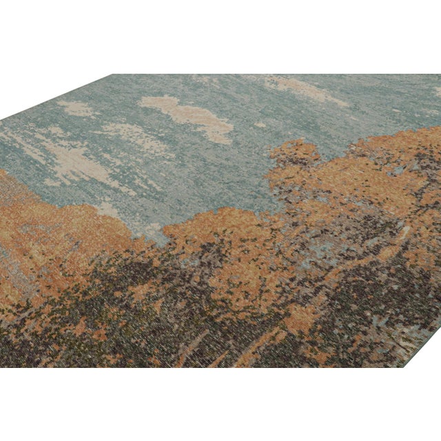 Contemporary Rug & Kilim’s Contemporary Pictorial Rug in Sky Blue With Scenery Depiction For Sale - Image 3 of 7