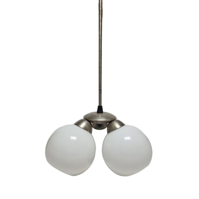 1970s Art Deco Style Pendant Light in Glass, Poland, 1970s For Sale - Image 5 of 7