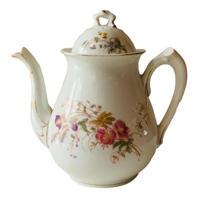 Antique French Limoges Coffee Pot - Mid-19th Century For Sale