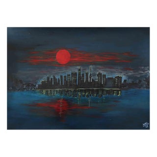 Anna Maria Caboni, City Sunset, Acrylic Painting, 2025 For Sale