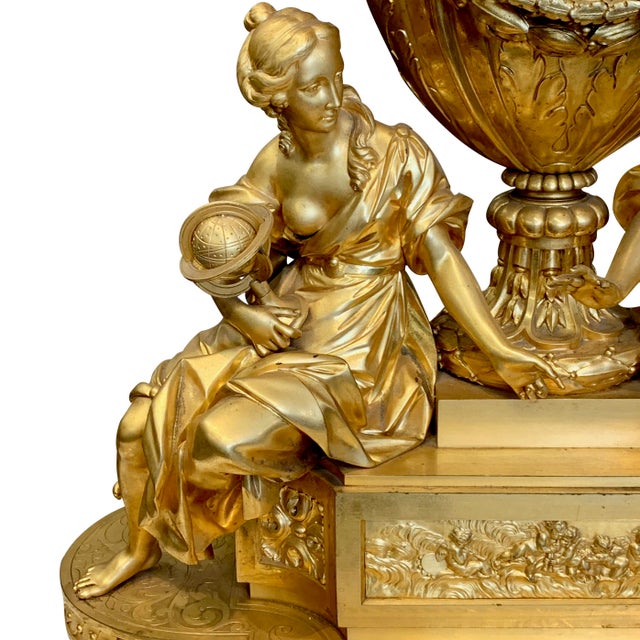Antique French Ormolu Mantel Clock by Victor Paillard, Paris – Gilt Bronze Figural Clock, 19th Century For Sale - Image 4 of 6
