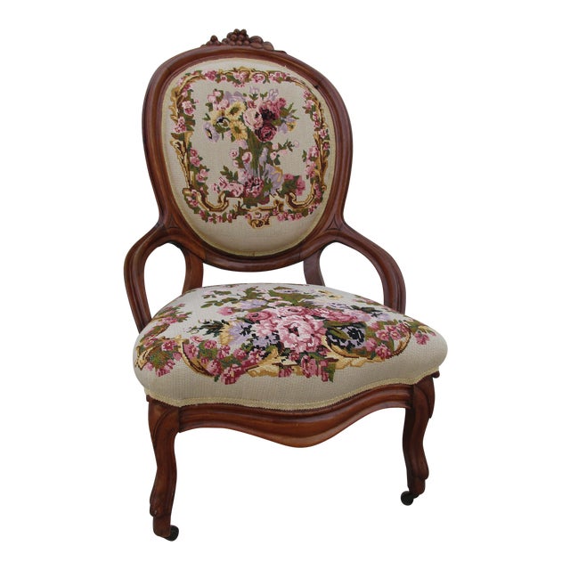 Antique Victorian Needlepoint Chair Chairish