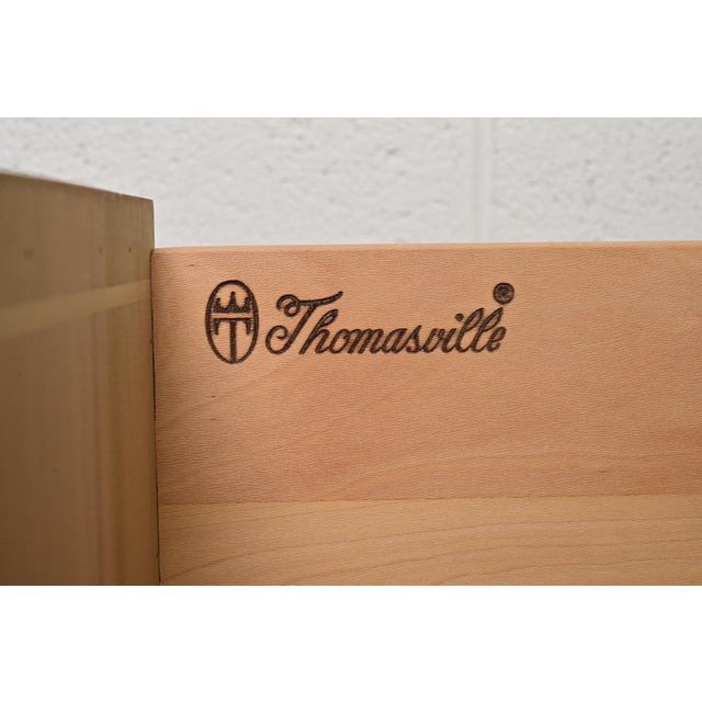 Cream Thomasville Mediterranean Oak Armoire Dresser or Gentleman's Chest, Circa 1970s For Sale - Image 8 of 12