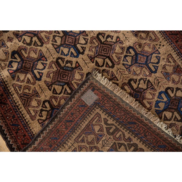 Textile Vintage Belouch Square Rug 2'11" X 4'2" For Sale - Image 7 of 8