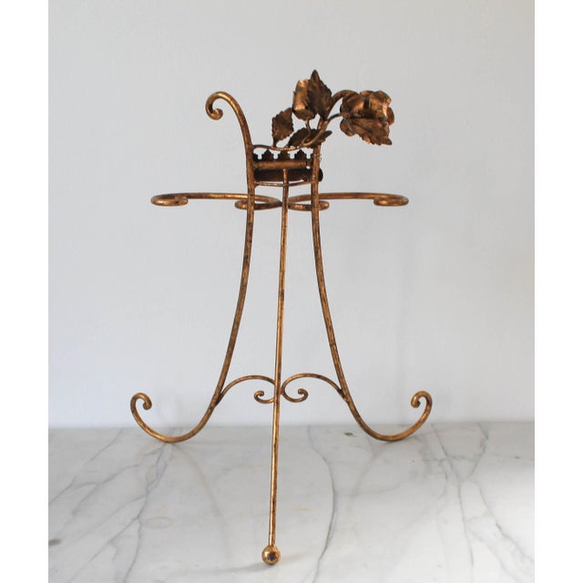Gold Vintage Italian Gilded Tea Towel Holder For Sale - Image 8 of 11