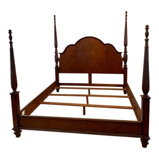 Drexel Scallop Mahogany Poster King Bed For Sale