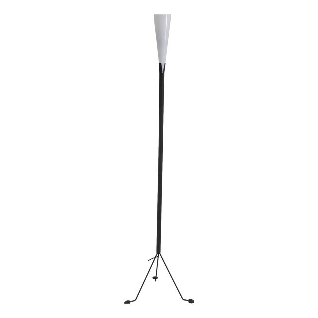 Floor Lamp in Glass and Metal from Veart, 1980s For Sale