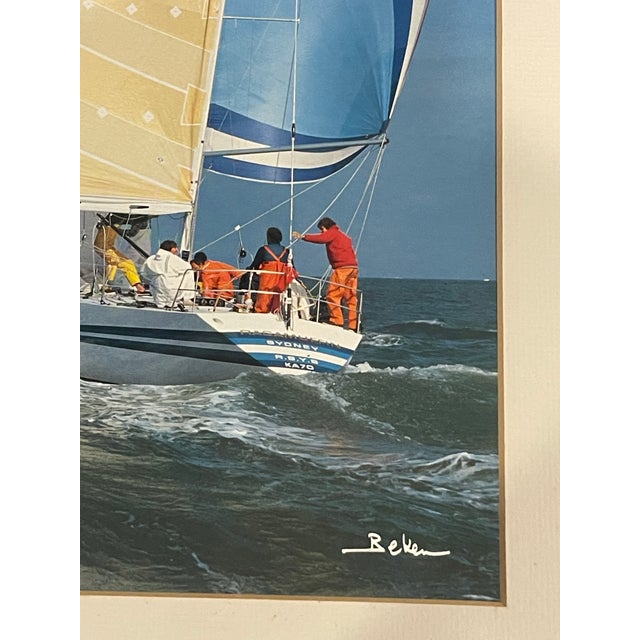 Signed Vintage Beken of Cowes Yacht Racing Photograph “Ragamuffin (Aus)” | Framed Nautical Regatta Art For Sale - Image 9 of 11