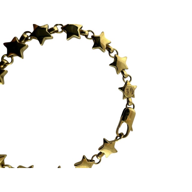 Yellow Late 20th Century Tiffany & Co 14k Yellow Gold Star Link Bracelet For Sale - Image 8 of 9