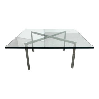 Ludwig Mies Van Der Rohe for Knoll Barcelona Glass Table For Sale
