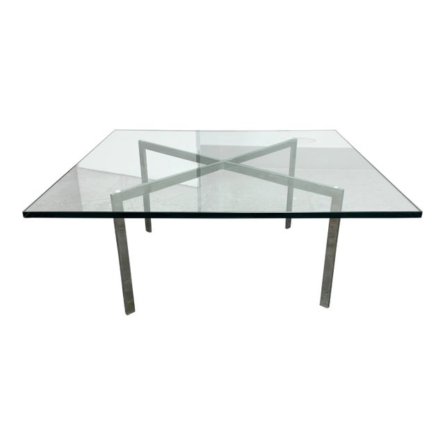 Ludwig Mies Van Der Rohe for Knoll Barcelona Glass Table For Sale