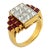 Vintage 1.50 Carat Princess Cut Diamond Ruby Ring, Size 4.75 For Sale