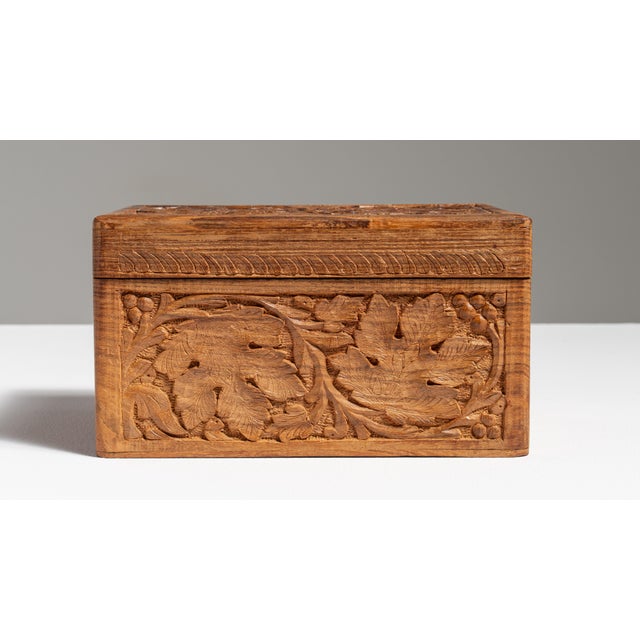 20th Century French Amber Hand-Carved Wood Jewelry Box For Sale - Image 15 of 15