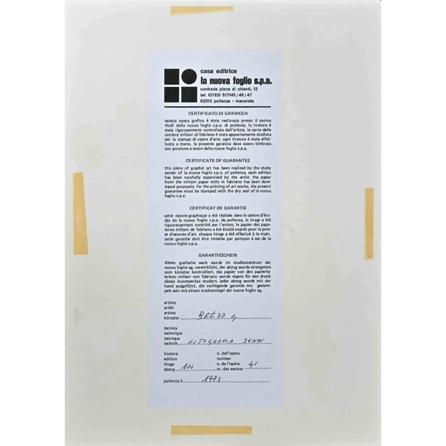 Composition is an artwork realized by Gastone Breddo in 1973. Colored lithograph on paper. The print is Hand-signed in...