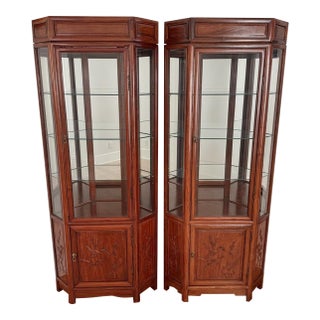 Midcentury Chinese Export Rosewood Cabinets, a Pair For Sale