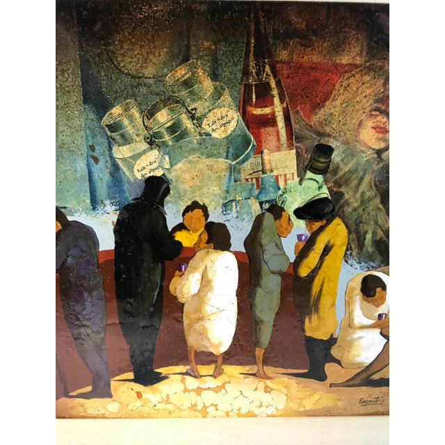 1970s Framed “Escartus” Oil on Canvas Painting For Sale - Image 4 of 13