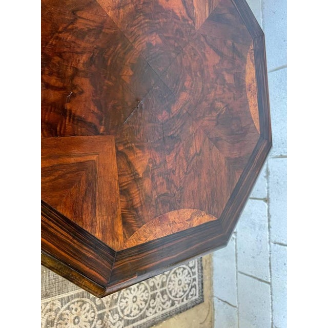 Antique Victorian Venetian Renaissance Style Burled Wood Octagonal Parlor Table Center Table For Sale In Washington DC - Image 6 of 15