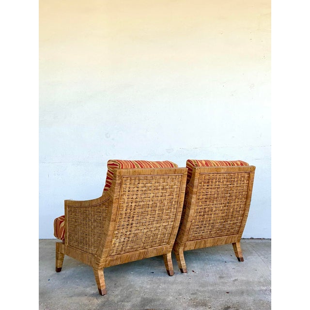 Vintage McGuire Woven Rattan “St Germaine” Lounge Chairs - A Pair For Sale - Image 9 of 12