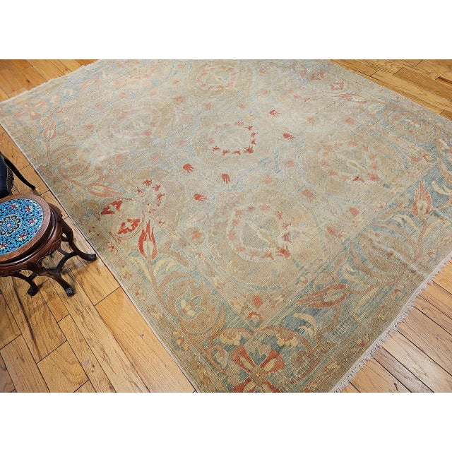Brown Vintage Turkish Oushak Rug, Hand-Knotted Wool, Allover Floral Design, 9' x 12' For Sale - Image 8 of 18