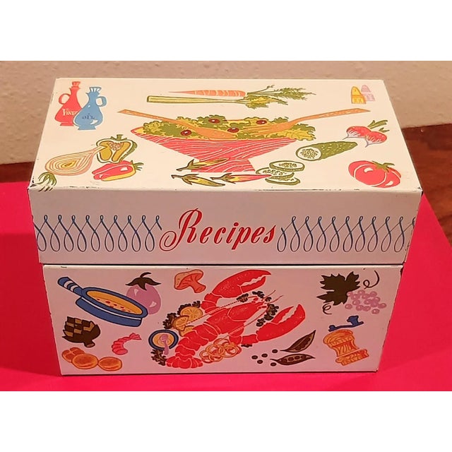Vintage Lobster Recipe Box Coastal Grandma For Sale - Image 9 of 10