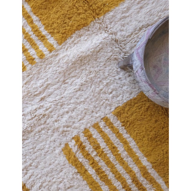 Yellow Moroccan Modern Area Rug - 11.4 X 8 Ft For Sale - Image 4 of 8