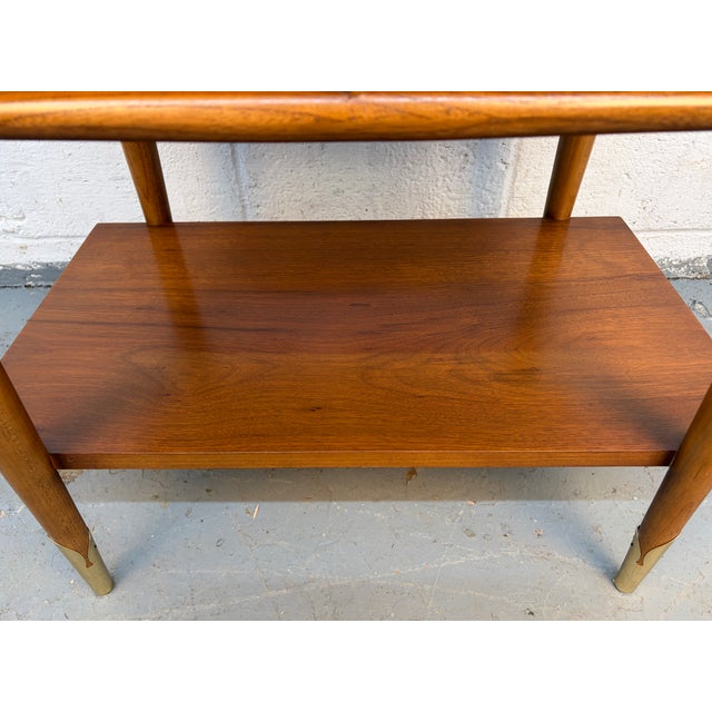 Mid 20th Century Lane Alta Vista Walnut and Brass End Tables For Sale - Image 11 of 14