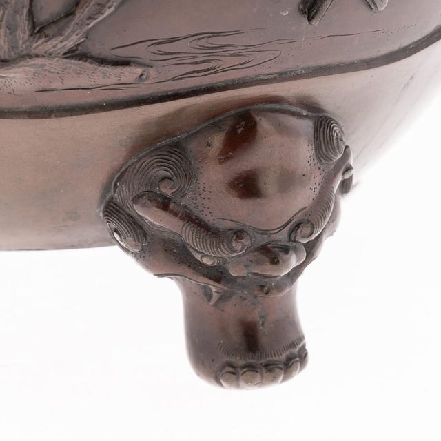 Large Antique Japanese Meiji Bronze Mythological Planter, 19th Century For Sale - Image 10 of 18