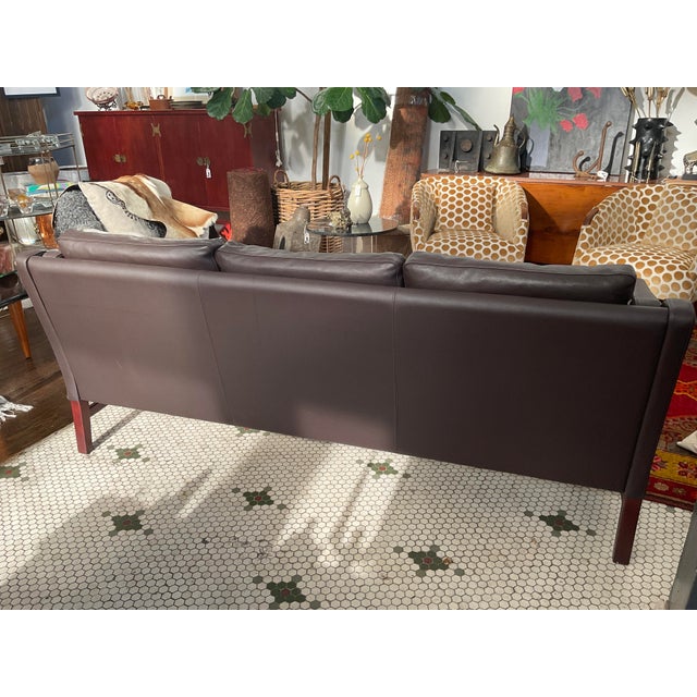 1970s Skipper Mobler Attributed Danish Sofa in Chic Chocolate Leather For Sale - Image 13 of 18