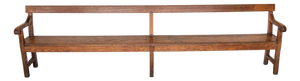 19th Century French Oak Open Arm Bench