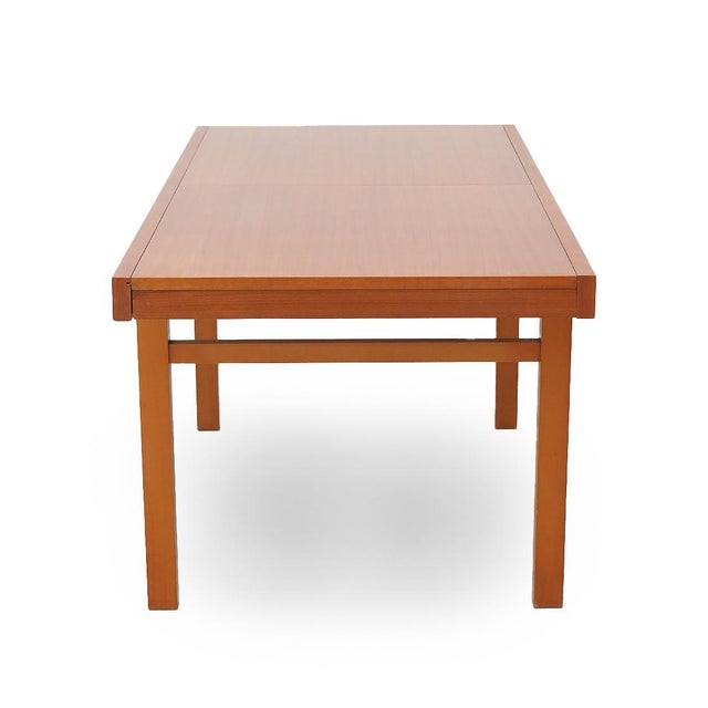 Brown Rectangular Dining Table with Extendable Top, 1960s For Sale - Image 8 of 14