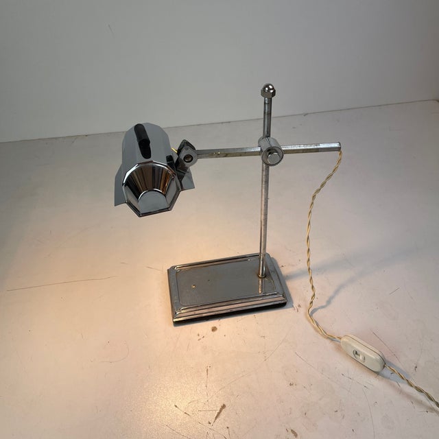 Dactyl, Art-Deco Desk Lamp by Jean Chavanis for Pirouett, France, 1940s For Sale - Image 4 of 18