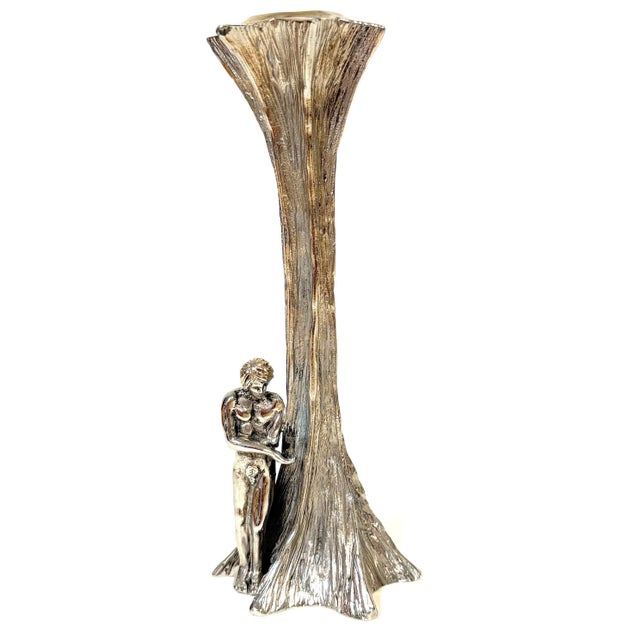 Metal Yaacov Heller Adam and Eve Sterling Silver Candlesticks, Pair, 1993 For Sale - Image 7 of 18
