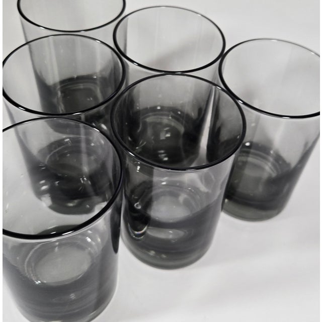 Smoky Gray Shot Glasses- Set of Six For Sale - Image 6 of 8