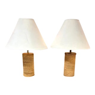 Mid 20th Century Mid Century Modern Gregory Van Pelt Cardboard and Wood Lamps, a Pair For Sale