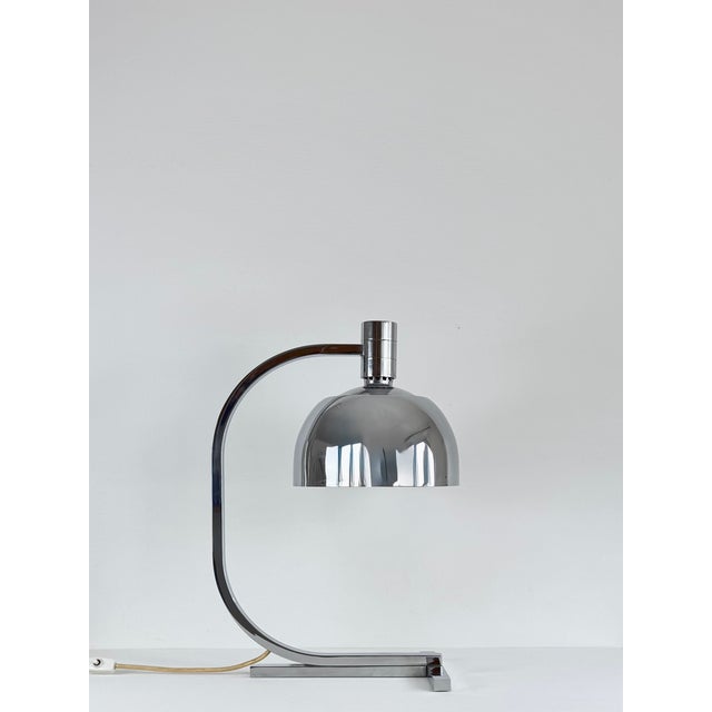 Xl am/as lamp by franco albini, chrome-plated brass, italy 1960. exceptional craftsmanship, adjustable shade, ideally...