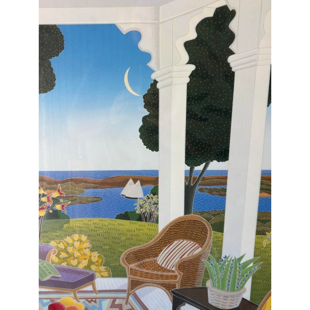 Glass Vintage Thomas McKnight Framed Architectural Serigraph Print, 1980s For Sale - Image 7 of 8
