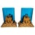 Cerulean Antique American Art Deco Brass Glass Vases Ship Bookends Bradley & Hubbard 1925 For Sale - Image 8 of 13