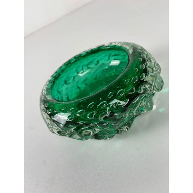 Green Emerald Green Murano Glass Ashtray, 1970s For Sale - Image 8 of 12