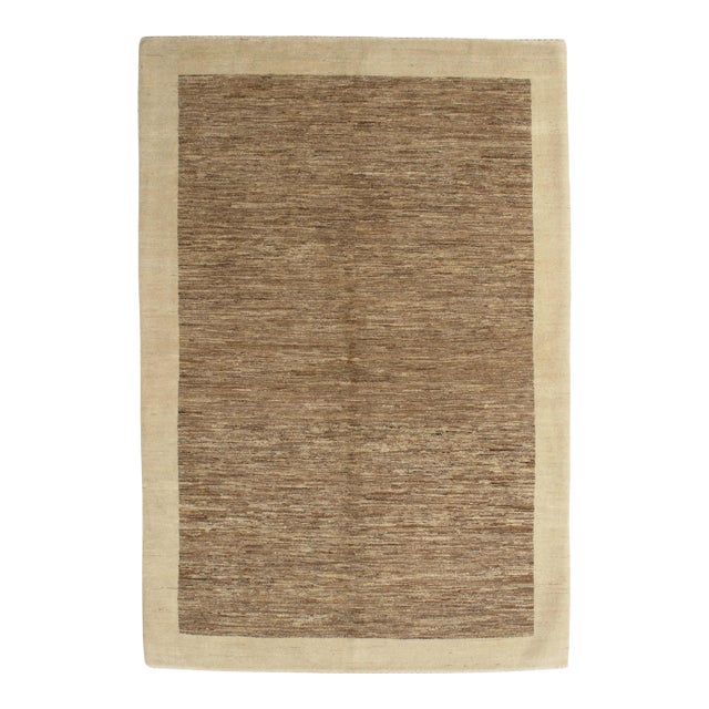 Vintage Hand-Knotted Persian Gabbeh Rug 5'5" X 8' For Sale