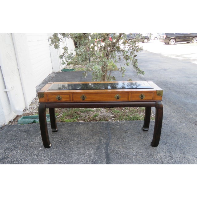 Bassett Hollywood Regency Long Narrow Library Tv Console Table Desk For Sale - Image 12 of 13