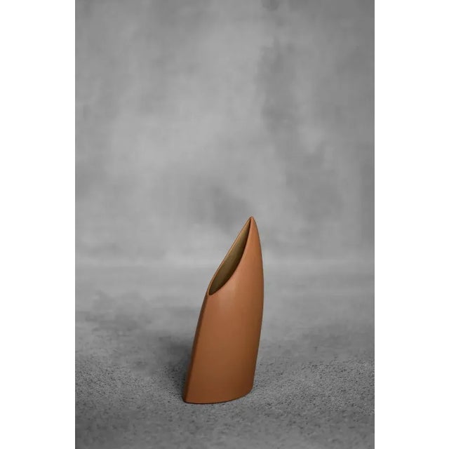 1980s Mid-Century German Modern Stoneware Brick Red Vase from Asa Selection, 1980s For Sale - Image 5 of 9